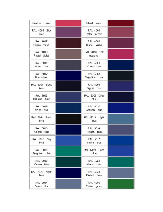 RAL International Color Card