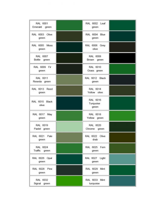 RAL International Color Card