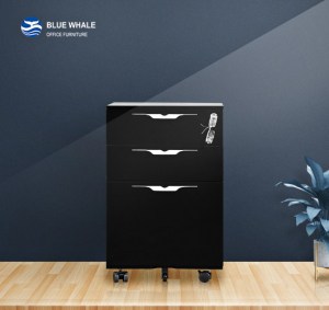 Multi Drawer Mobile Pedestal （Black）