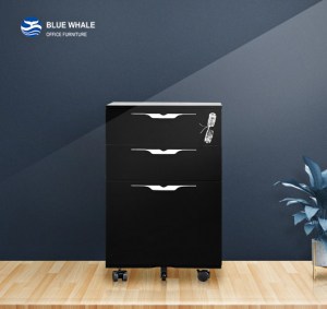 Multi Drawer Mobile Pedestal （Black）