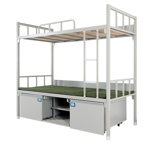 Military bunk bed with drawers