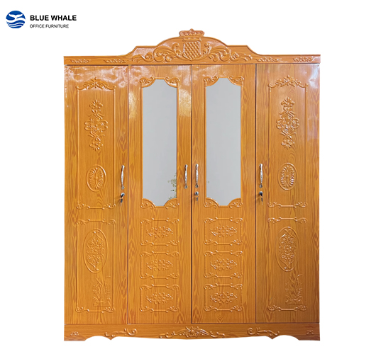 4 door Embossed steel wardrobe