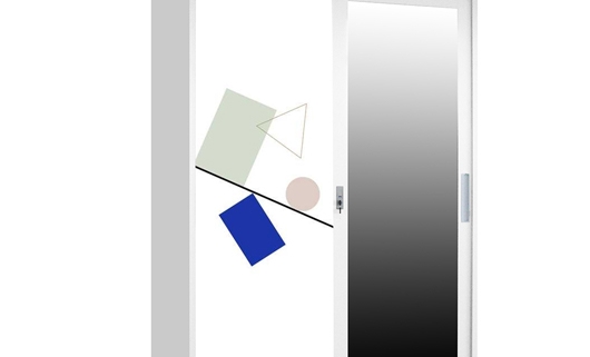 Steel wardrobe with mirror