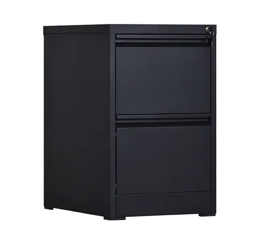 Black steel filing cabinet