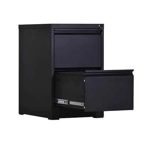 Black steel filing cabinet