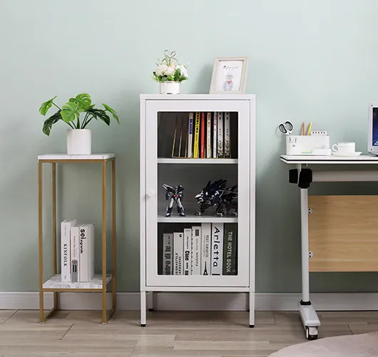 Short steel bookcase