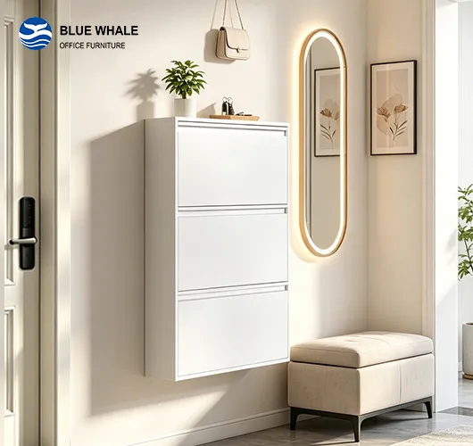 White 3 Door Shoe Cabinet White 3 Door Shoe Cabinet