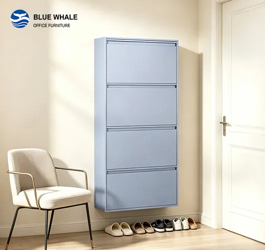 Dark Gray 4 Door Shoe Cabinet Dark Gray 4 Door Shoe Cabinet