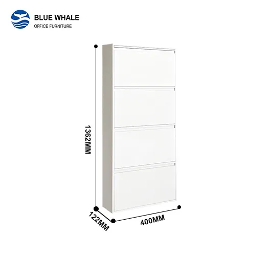 White 4 Door Shoe Cabinet-尺寸