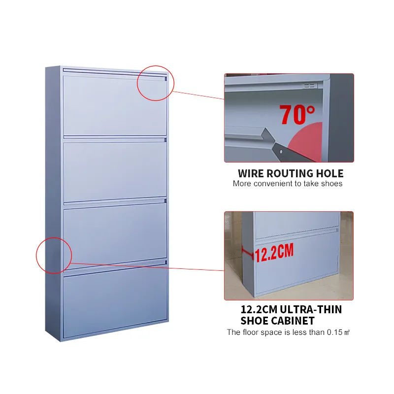 Dark Gray 4 Door Shoe Cabinet Dark Gray 4 Door Shoe Cabinet