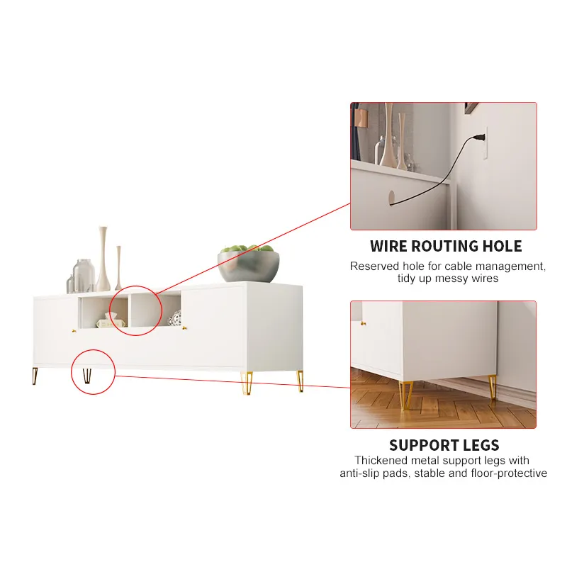 2 Drawer Gold Leg TV Stand 2 Drawer Gold Leg TV Stand