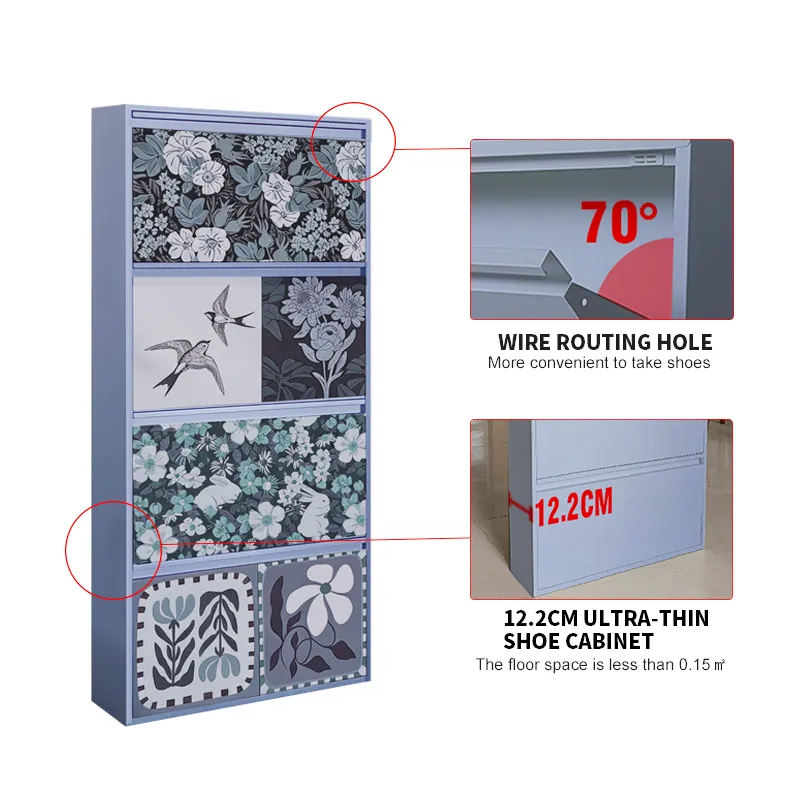 Printed 4 Door Shoe Cabinet-主图